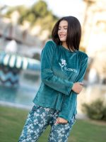 Women's Winter Pajama FLOWER-4-322 - Image 3