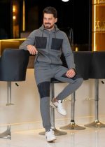 Men's Winter Pajamas-Gray-1548 - Image 3
