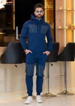 Men's Winter Track Suit-Navy-1548 - Image 2